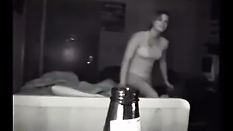 College Girl Engages In Sexual Activity With Friend In Dormitory Under Night Vision