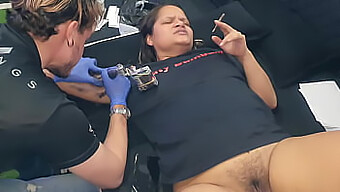 A Horny Amateur Wife Offers Her Pussy To A Tattoo Artist For A Tattoo In Germany