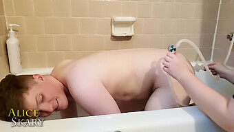 Amateur Bbw'S Anal Cleansing During Shower Routine