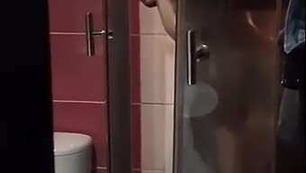 American couple enjoys shower sex with pale blonde