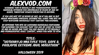 Halloween kinkyjo: Extreme anal play with multiple toys and prolapse