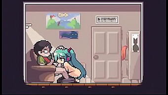 Pixel Art Of Hatsun Miku In A Steamy Solo Session