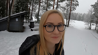 A Stunning Teen In The Midst Of A Snowstorm