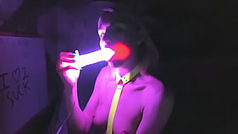 Watch Kelly Copperfield'S Intense Deepthroat Session With A Lit-Up Sex Toy On Her Webcam